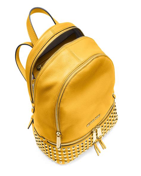 michael kors black and yellow backpack|michael kors yellow belt backpack.